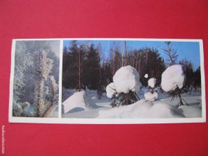Postais: POSTAL DE URSS. PANORAMICA 21X9 CM. PAISAJE INVERNAL. CIRCULADA A MADRID 1978.